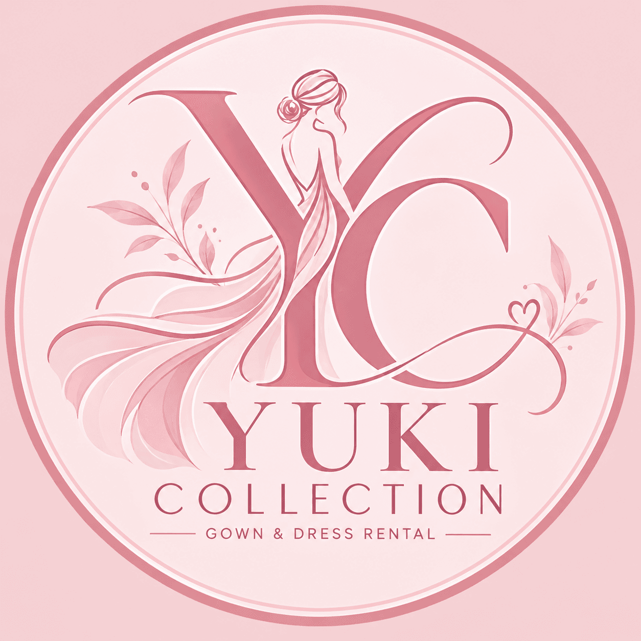 Yuki Collection: a woman in a flowing dress beside the letters YC
